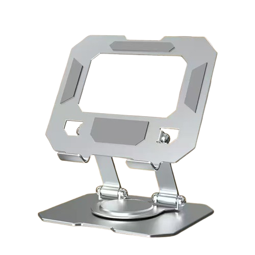 360 degree Rotatable  Multi-Function Metal Laptop & Phone Stand Silver