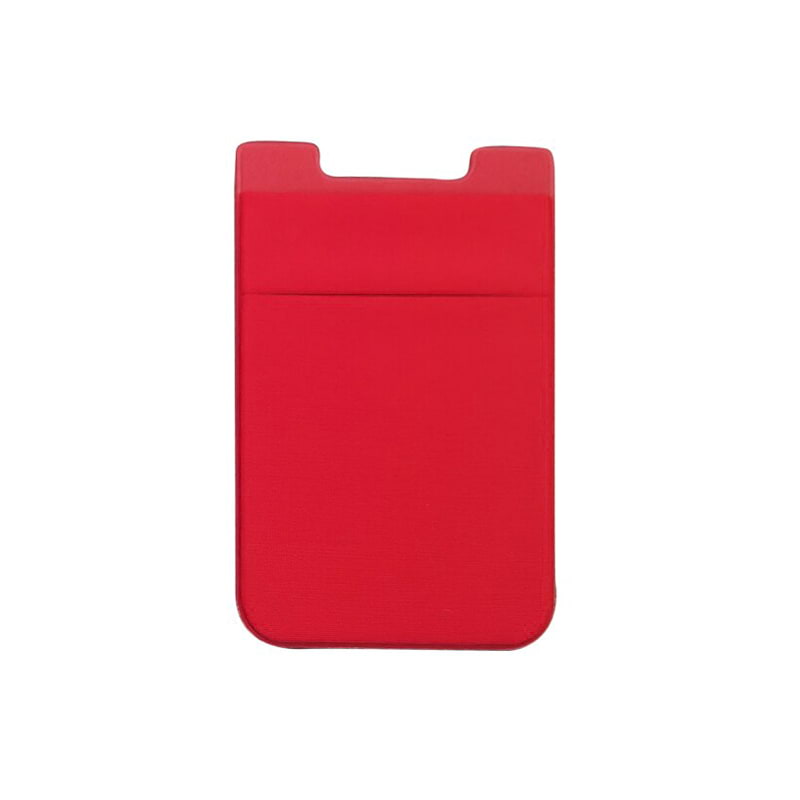 Adhesive Credit Card Holder with Double Pocket - Red