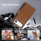 Nebula iPhone 17 Air Magnetic Detachable Leather Wallet Case Brown