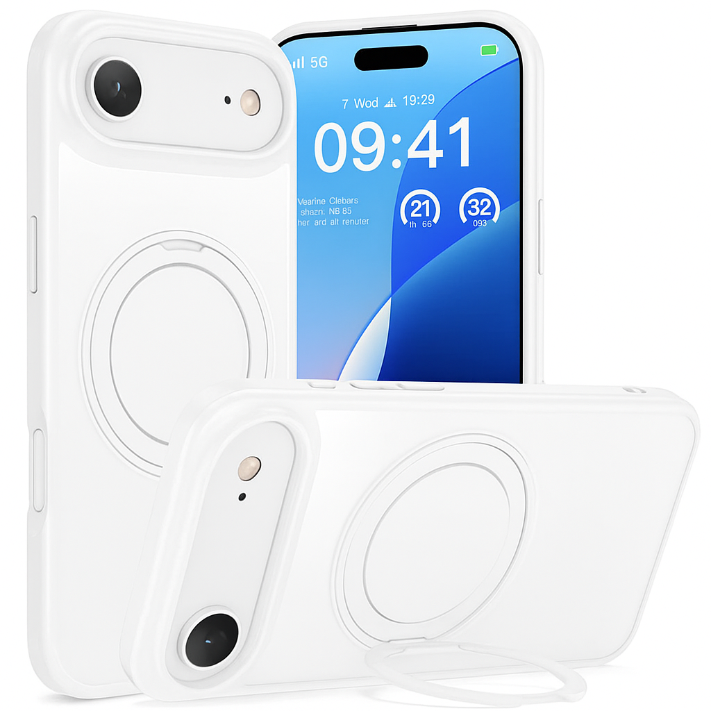360 Degree Rotatable Ring Kickstand Case White - iPhone 17 Air