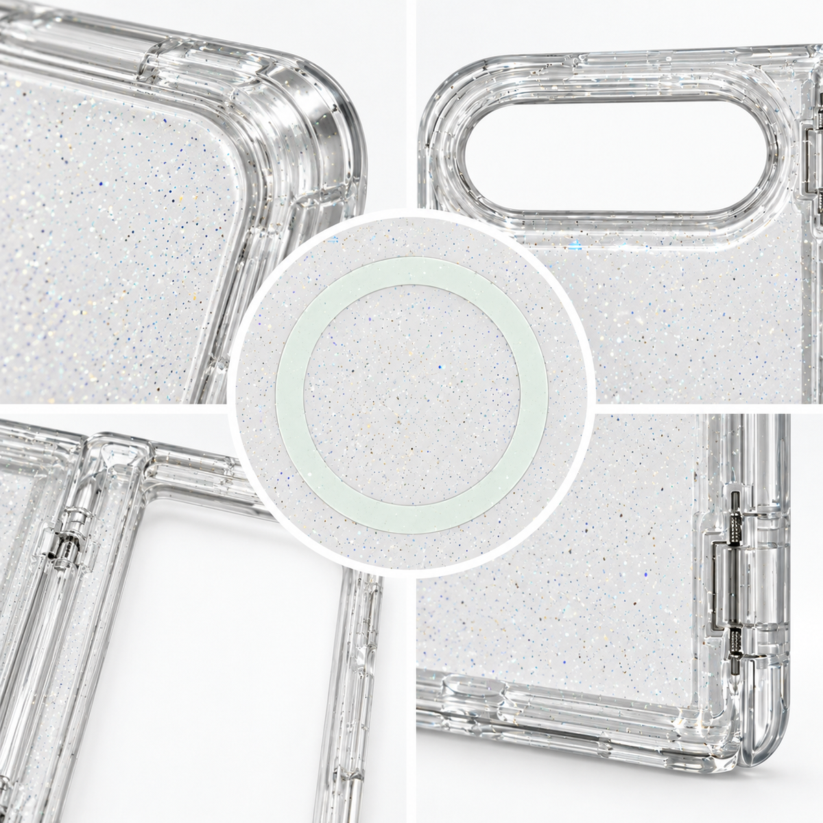 iPhone Duo Clear Back Tough MagSafe Crystal Sparkling Case
