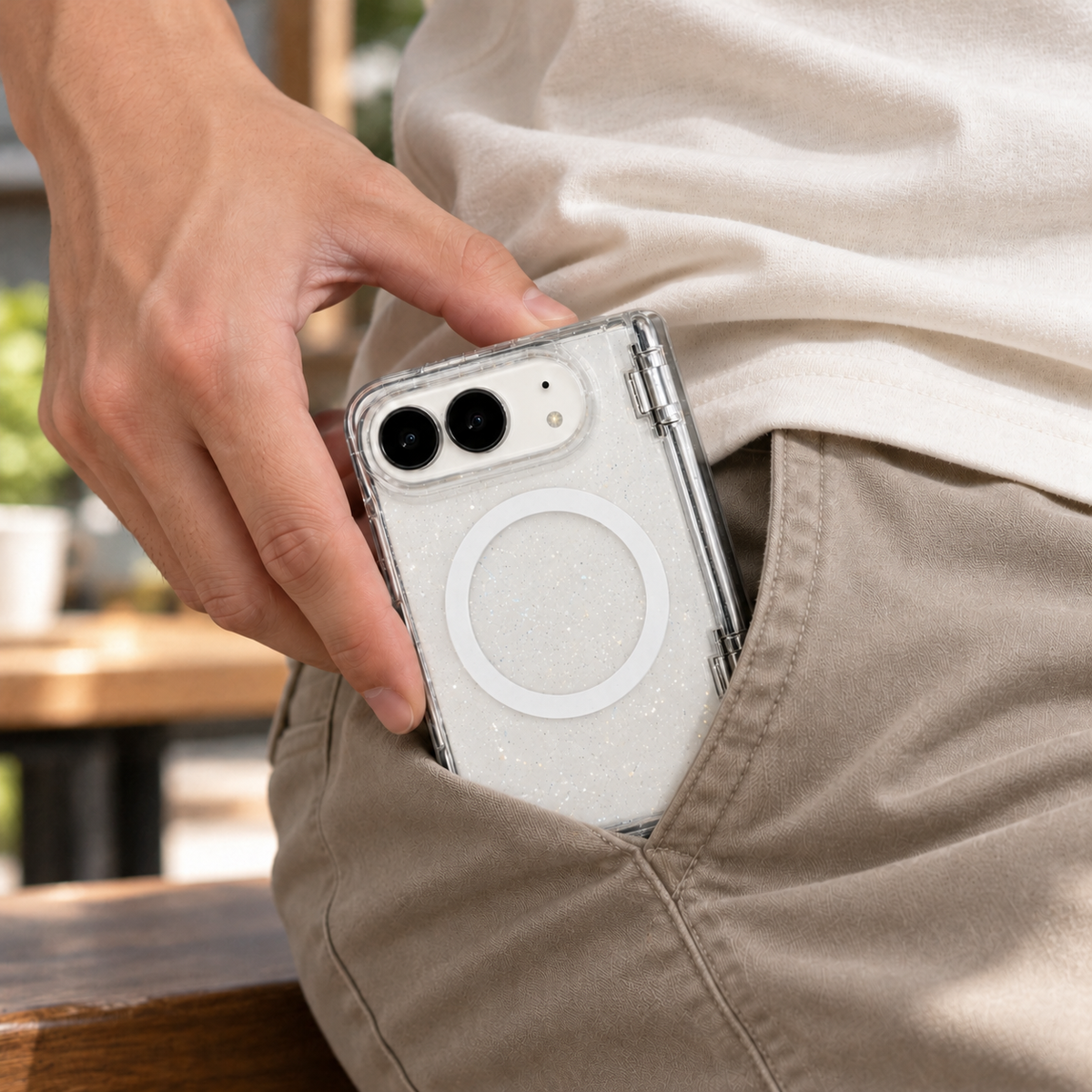 iPhone Duo Clear Back Tough MagSafe Crystal Sparkling Case