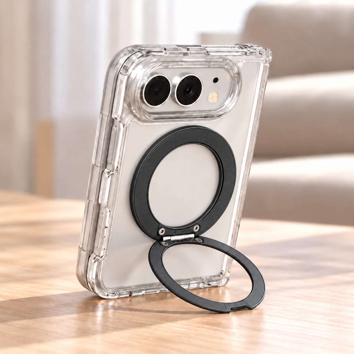 iPhone Duo Fortify Clear 360 Rotatable MagSafe Case-Black