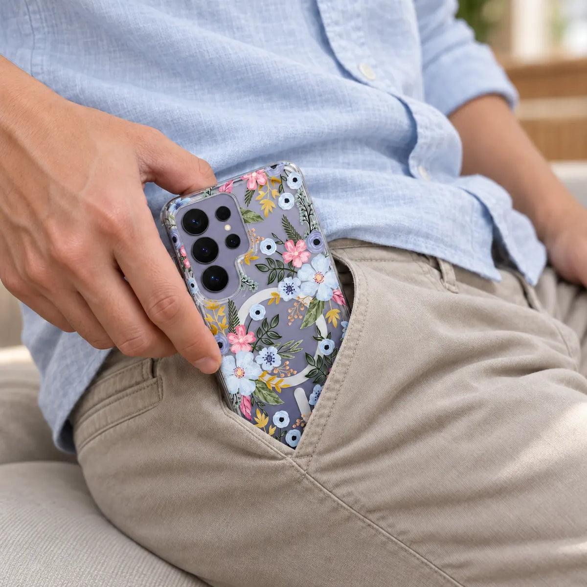 Galaxy S25 Ultra Magsafe Pattern Blue Meadow