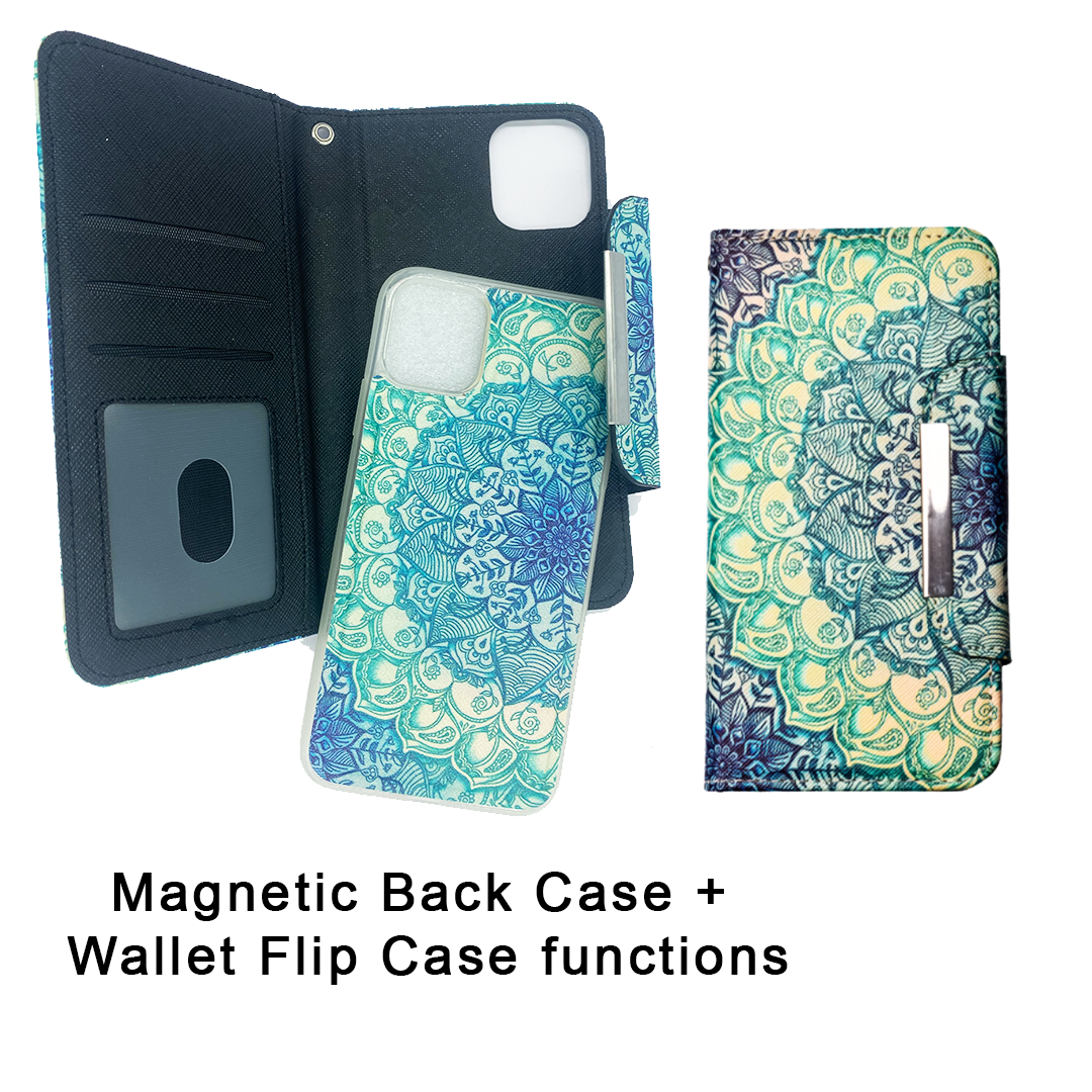 Magnetic Detachable Wallet Case Mandala - iPhone Cases