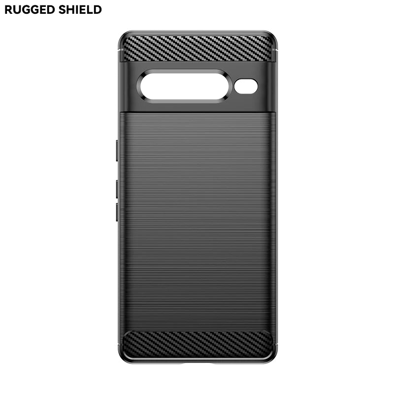 Google Pixel 7 Pro Slim Carbon Fibre Shockproof Rugged Case Cover Black