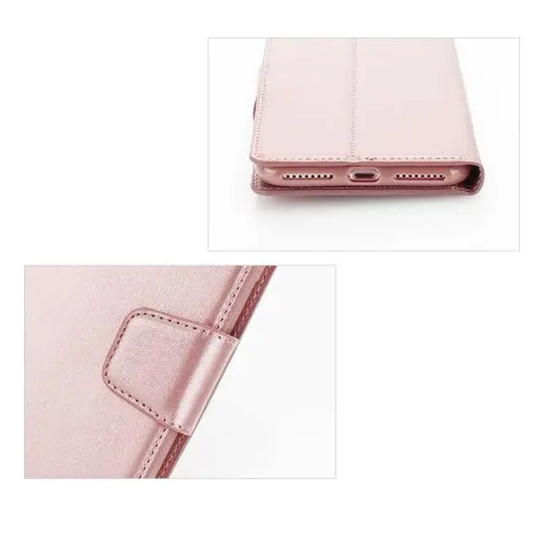 Hanman Flip Leather Wallet Case Rose Gold - iPhone Case