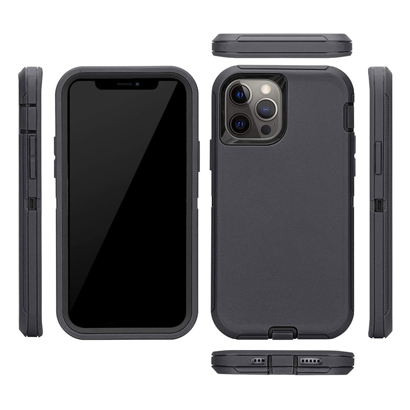 iPhone 13 Pro Heavy Duty Silicone Tough Case - Black