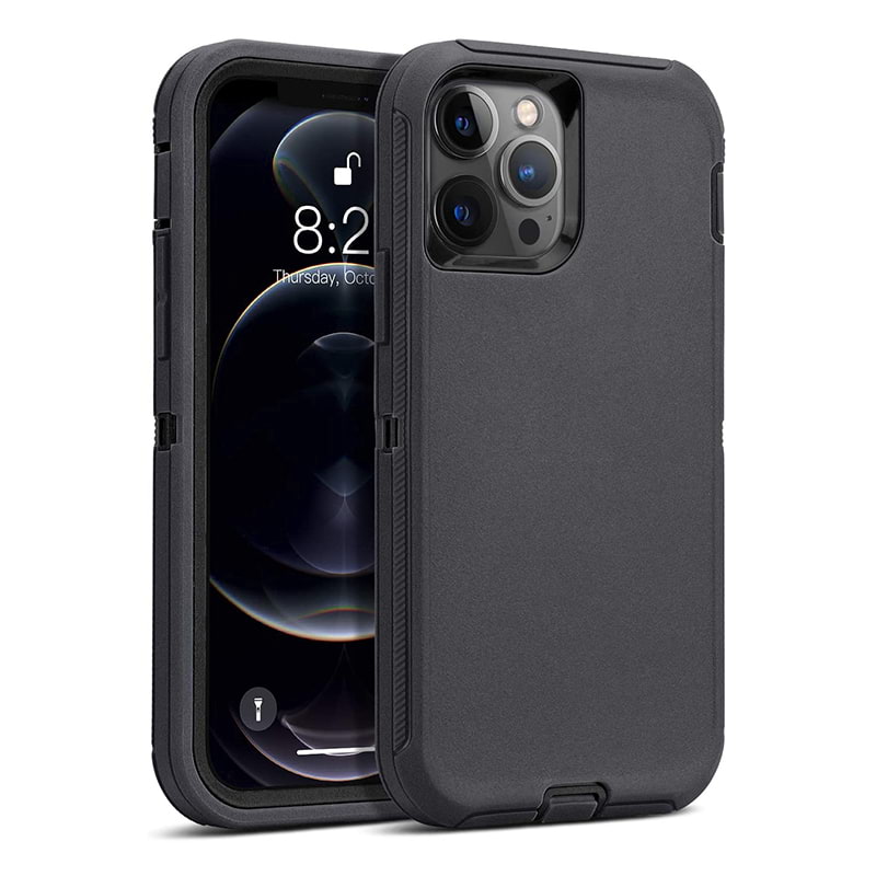 iPhone 13 Pro Heavy Duty Silicone Tough Case - Black