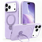 iPhone 17 Series Magsafe Invisible Silicone Stand Case - Purple