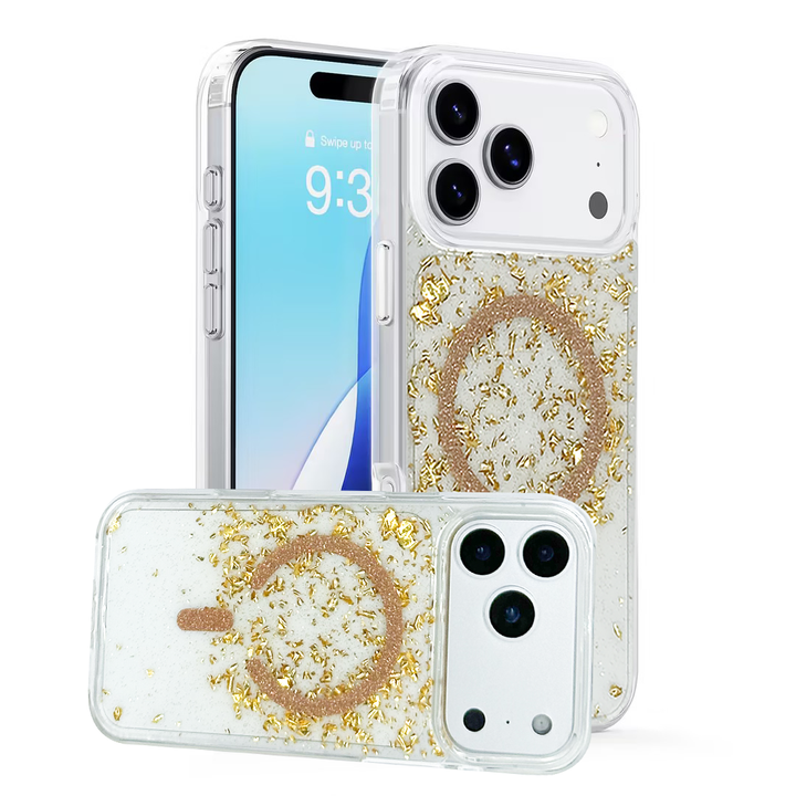 Nebula iPhone 17 Pro Max Metal Dusted Magsafe Case Gold