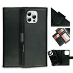 Nebula iPhone 16 Pro Magnetic Detachable Leather Wallet Case Black