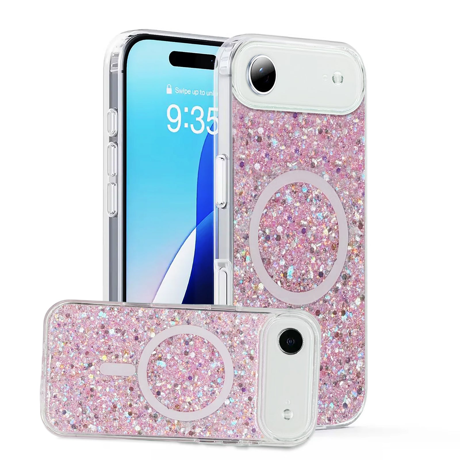 Nebula iPhone 17 Pro Magic Glitter Case Pink