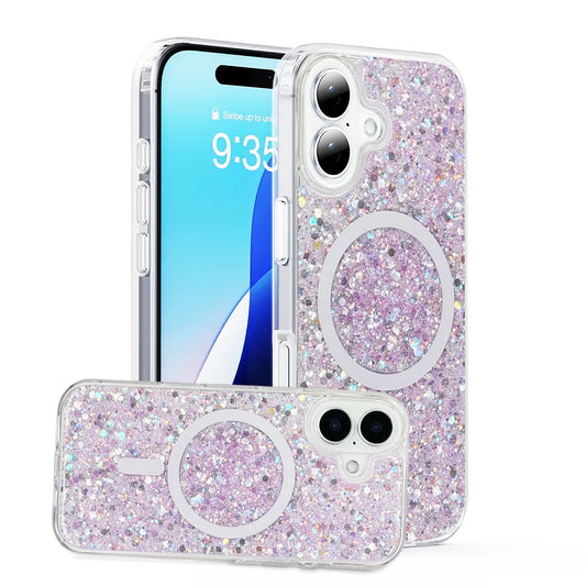 Nebula iPhone 17 Magic Glitter Case Purple Silver