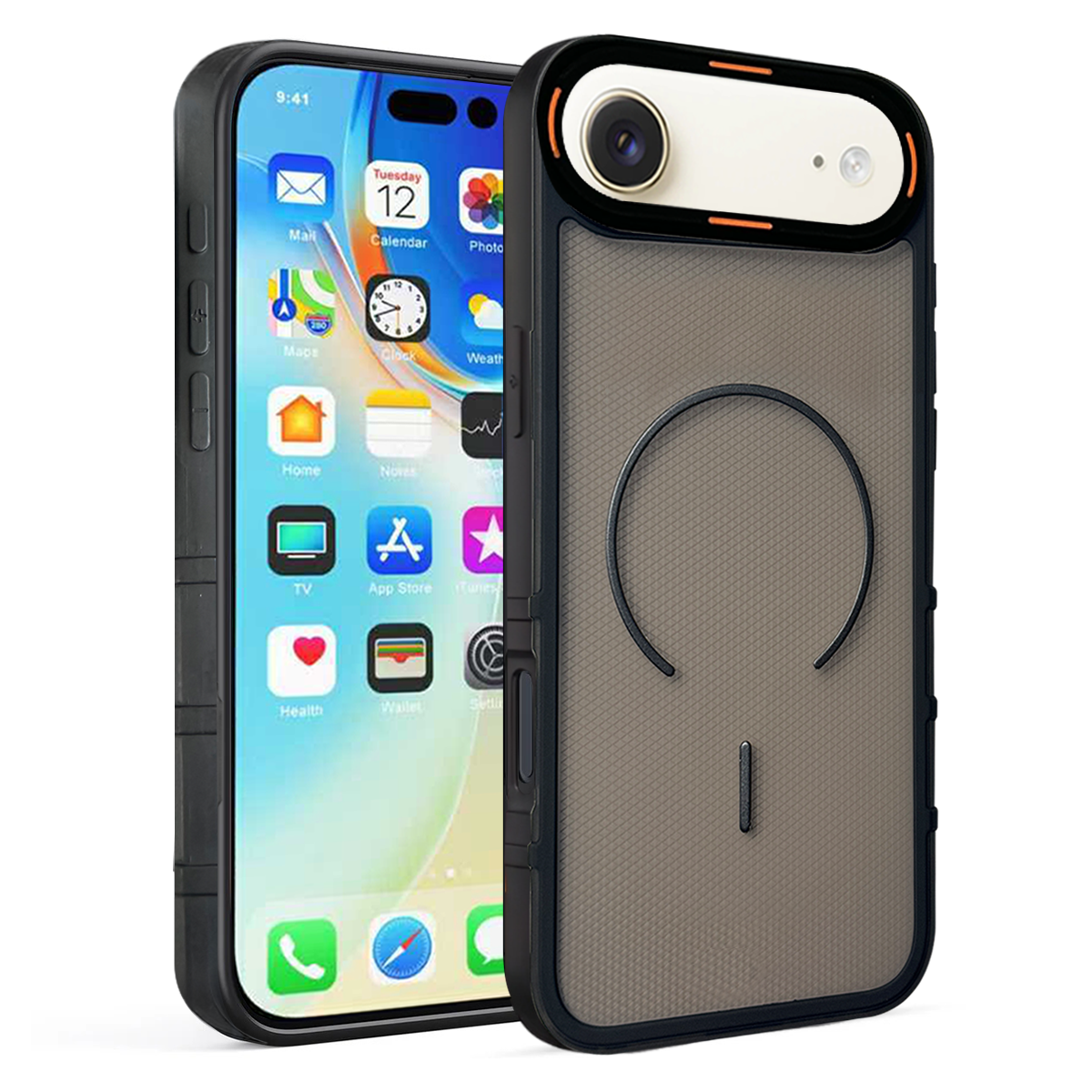 iPhone 17 series Protective Matte Magsafe Shield case - Black
