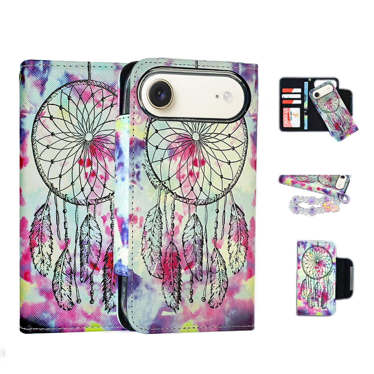 Magnetic Wallet Case Dream Catcher - iPhone Cases