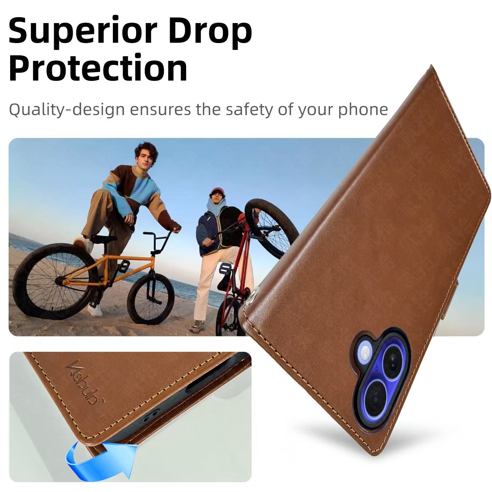 Nebula iPhone 17 Air Magnetic Detachable Leather Wallet Case Brown