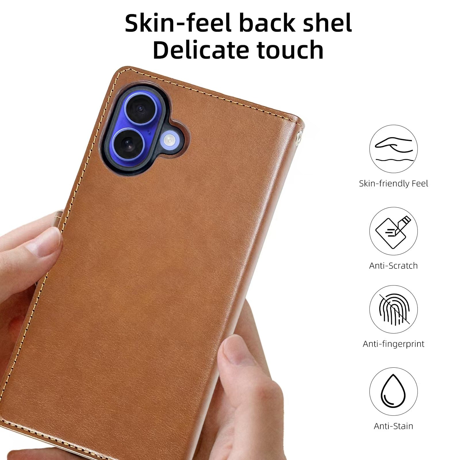 Nebula iPhone 17 Air Magnetic Detachable Leather Wallet Case Brown