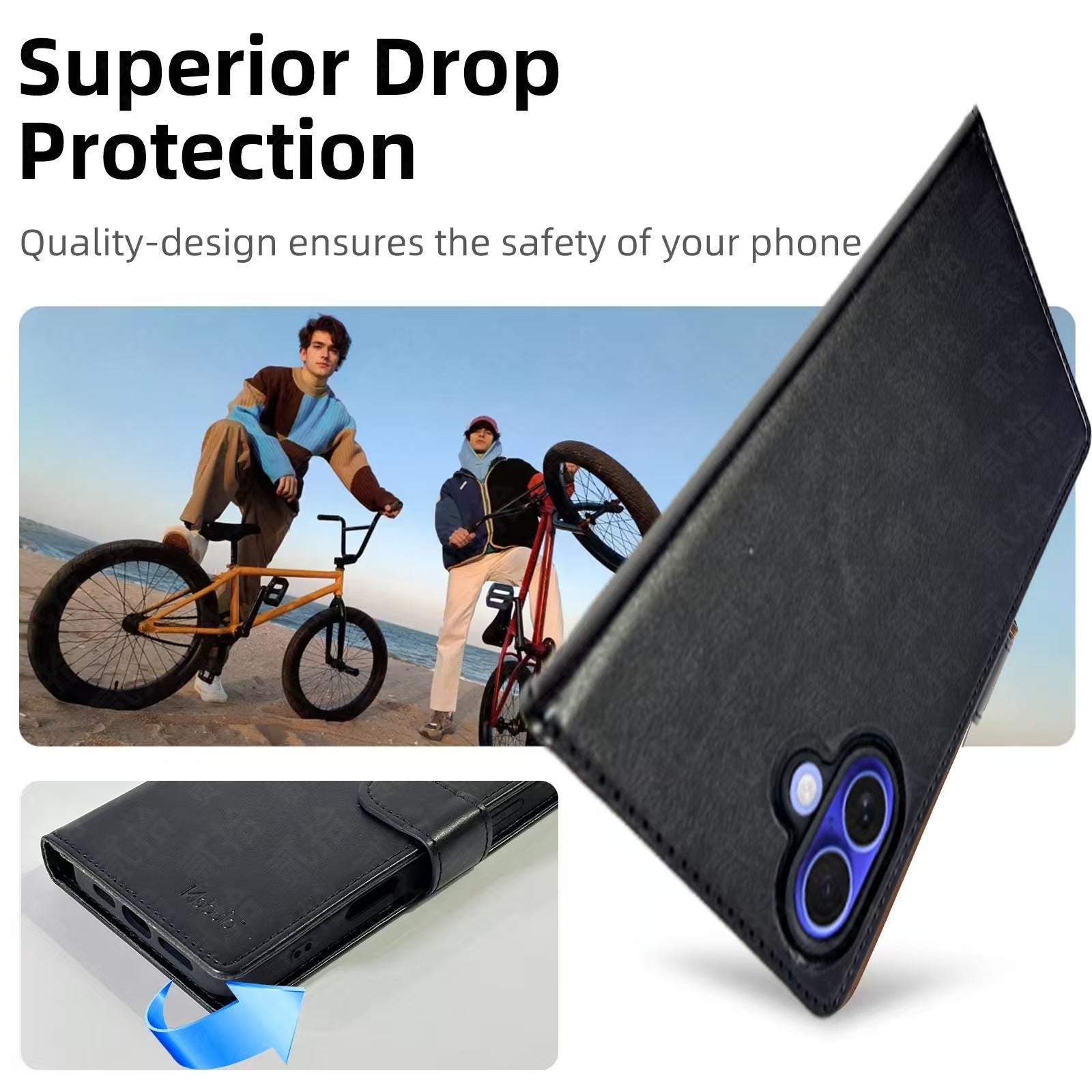 Nebula iPhone 17 Magnetic Detachable Leather Wallet Case Black