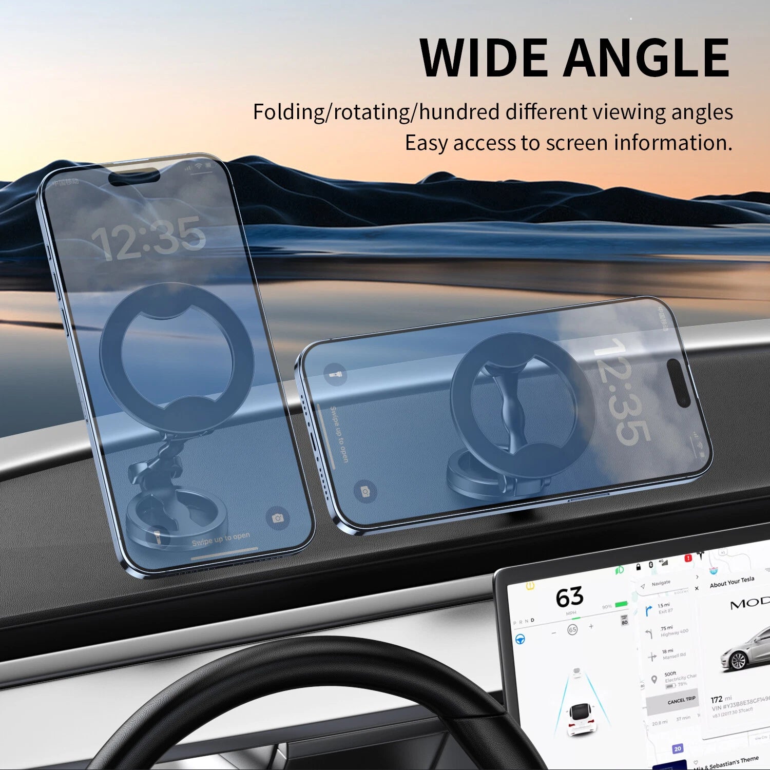 Ultra Alloy Folding 360 Rotating Magnetic Car Phone Holder