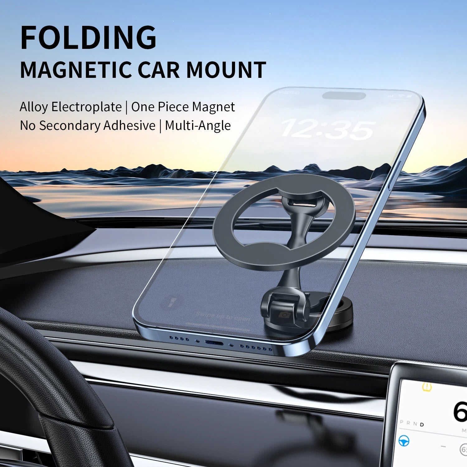 Ultra Alloy Folding 360 Rotating Magnetic Car Phone Holder