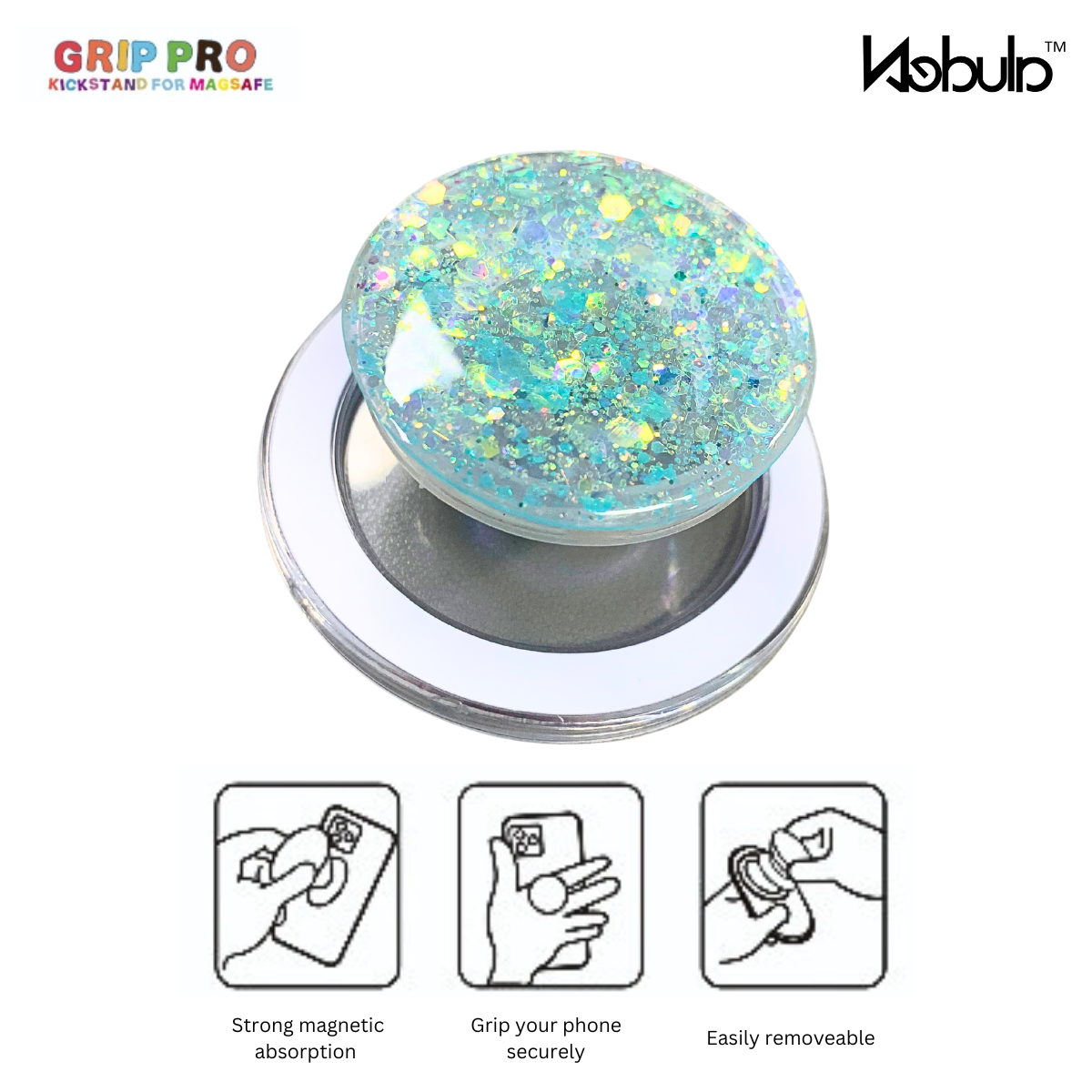 GripPro Magnetic Phone Ring  Confetti Ice Blue