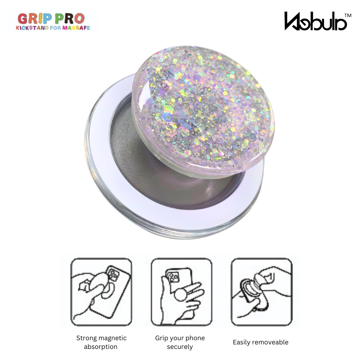 GripPro Magnetic Phone Ring  Confetti Purple