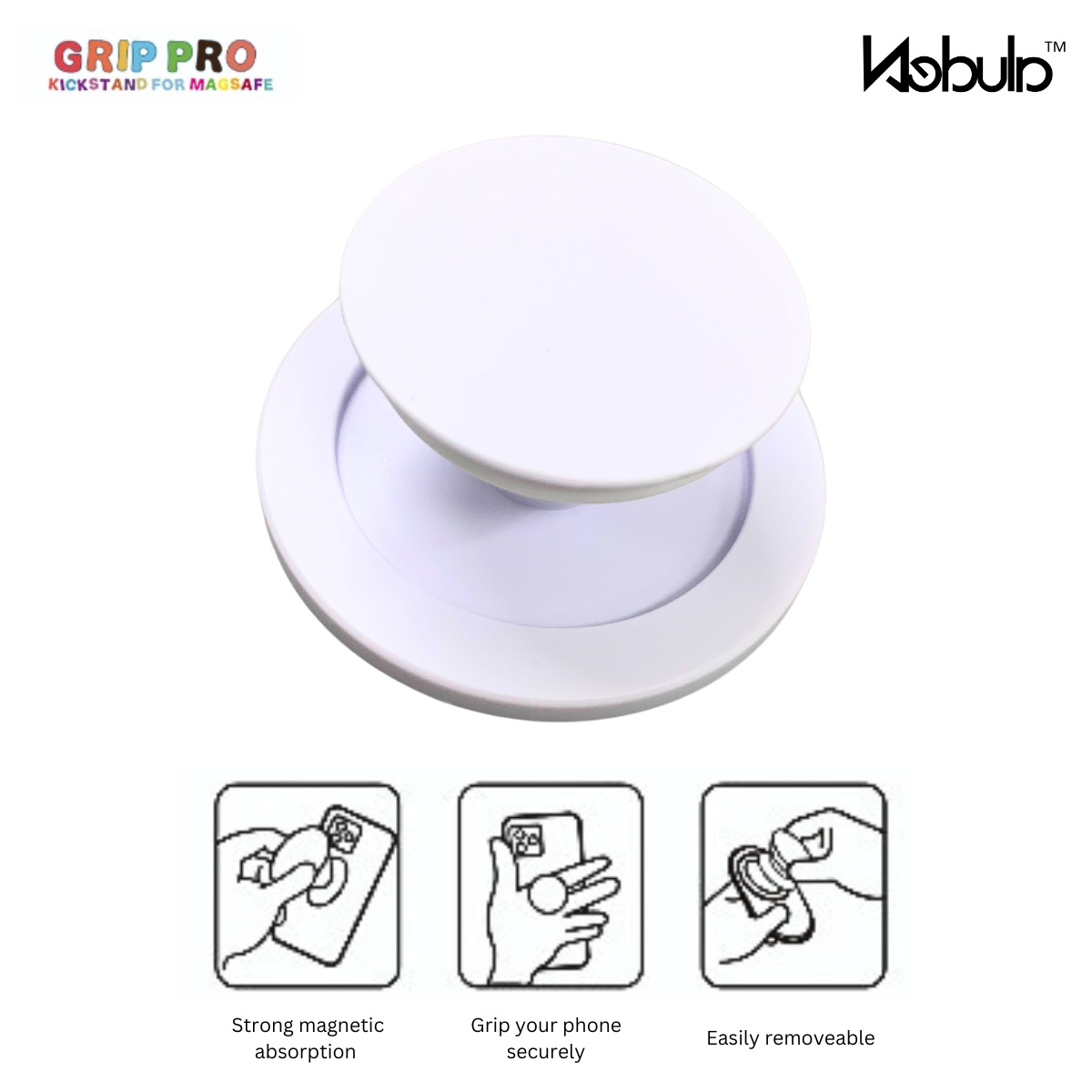 GripPro Magnetic Phone Ring White