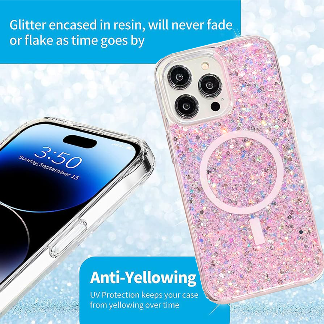 Nebula Magic Glitter Magsafe Pink - iPhone Cases