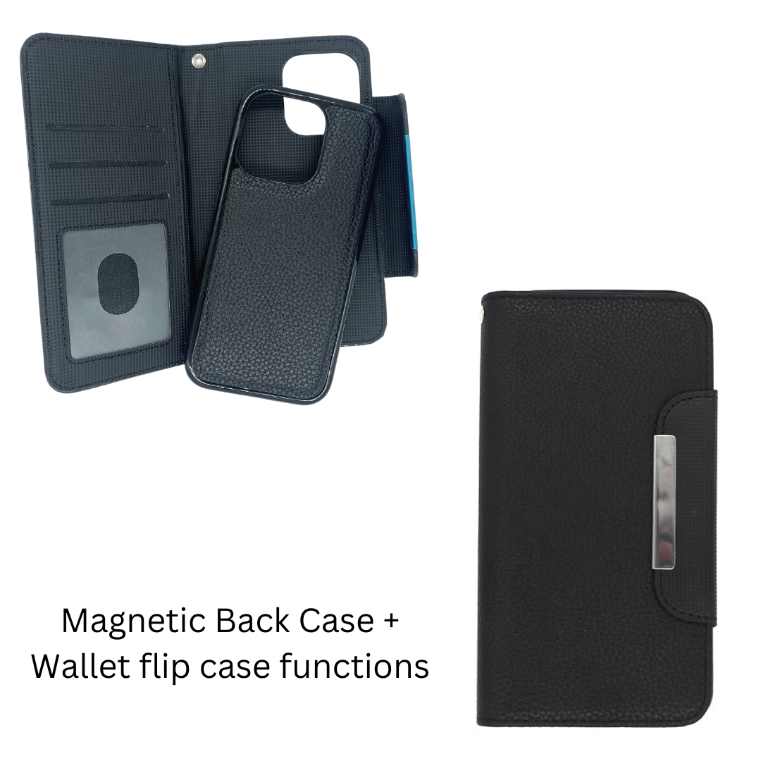 Magnetic Detachable Wallet Case Black - iPhone Cases