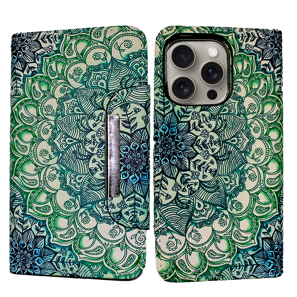 Magnetic Detachable Wallet Case Mandala - iPhone Cases