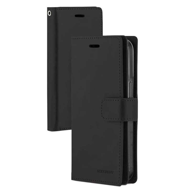 iPhone 13 Pro Mercury Goospery Mansoor Diary Flip Wallet Case - Black