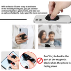 Magnetic Rotatable Phone Grip and Phone Stand White Cyan