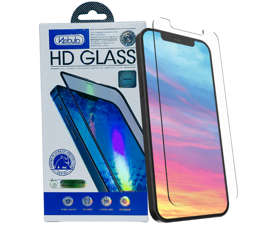 2 x (Twin Combo Pack) Nebula Clear Cover HD Tempered Glass Screen Protector For Apple