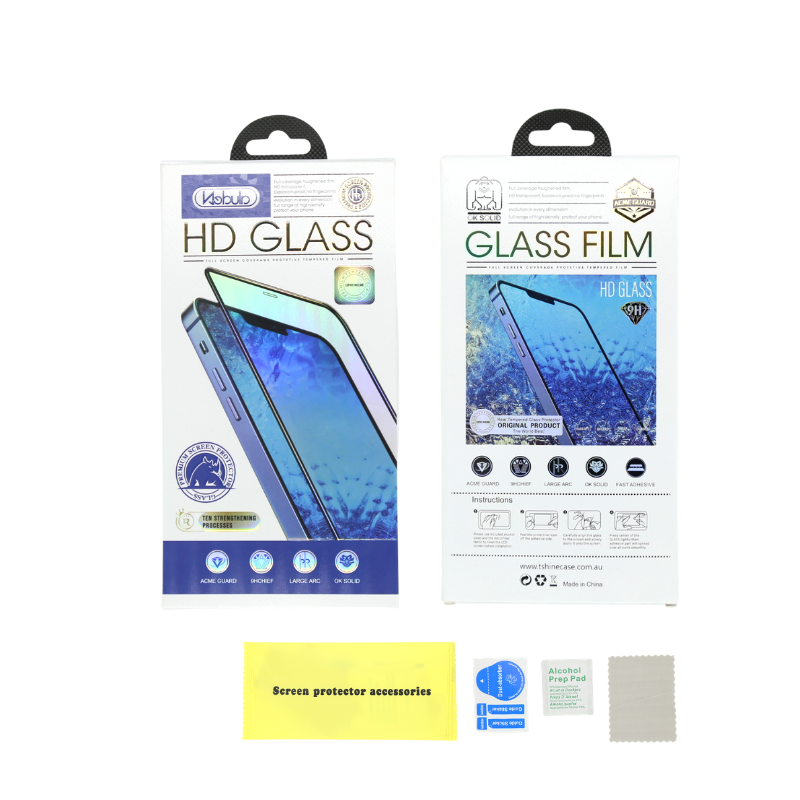 2 x (Twin Combo Pack) Nebula Clear Cover HD Tempered Glass Screen Protector For Apple