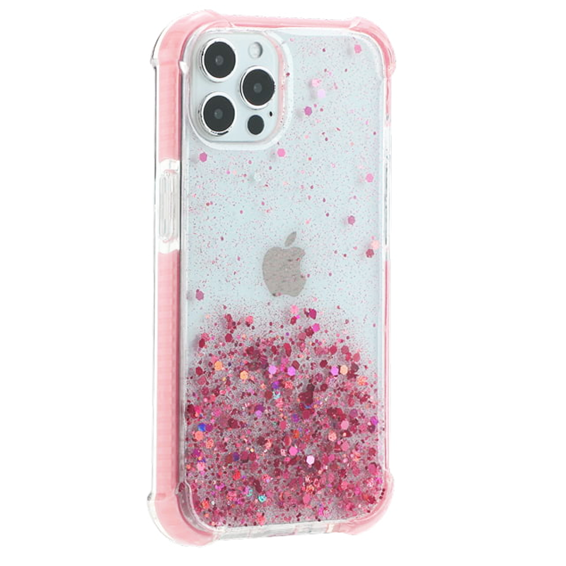 Nebula Sparkling Stars Clear Back Tough Case Pink - iPhone Cases