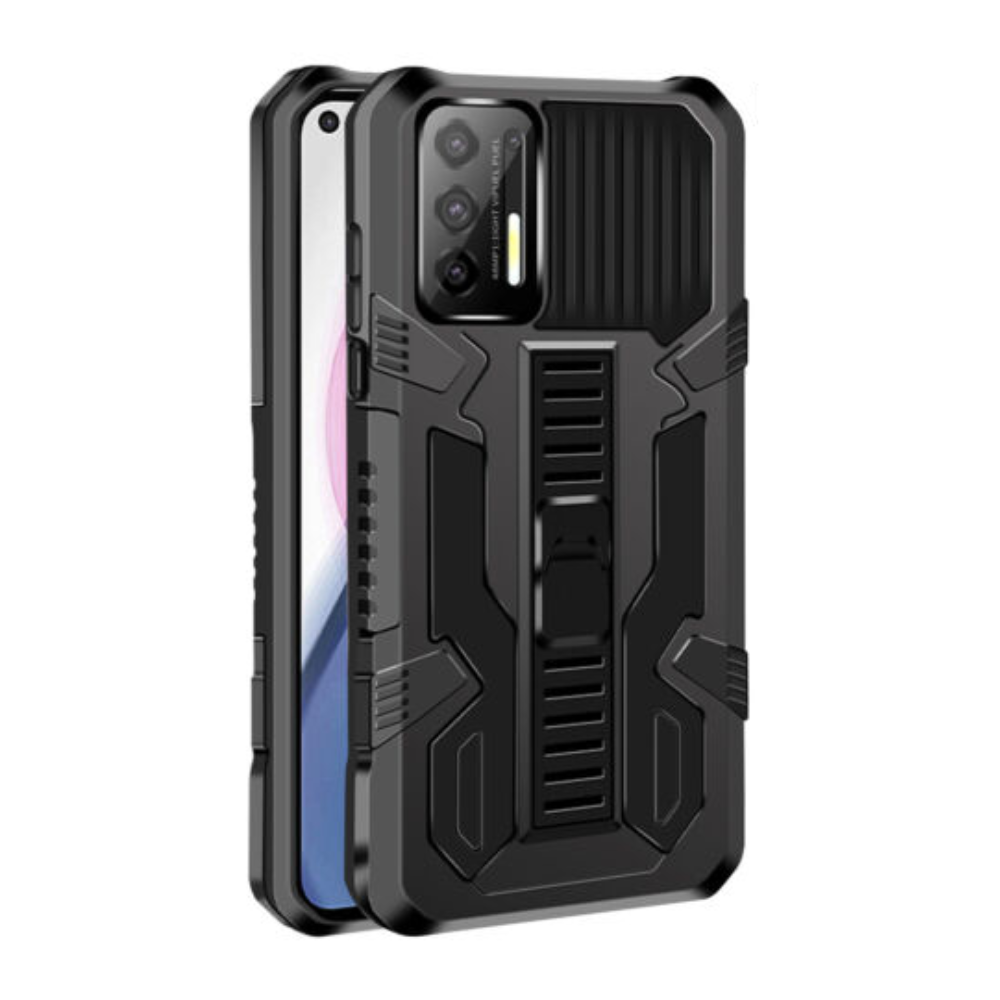 OPPO A77 5G Kickstand Rugged Case Black