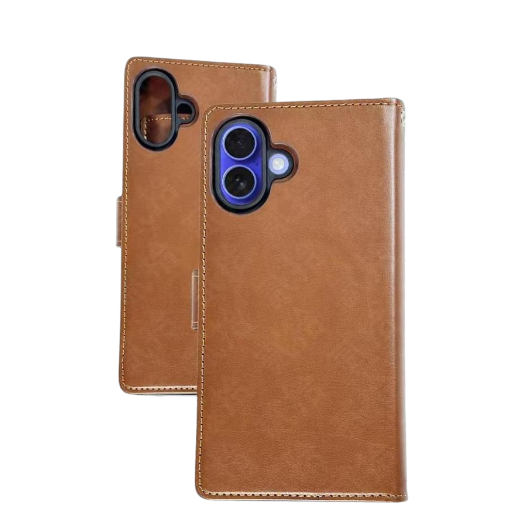 Nebula iPhone 17 Air Magnetic Detachable Leather Wallet Case Brown