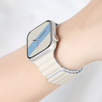 Apple Watch Magnetic Silicone Duo Colour Band 42/44/45mm Cream-Blue