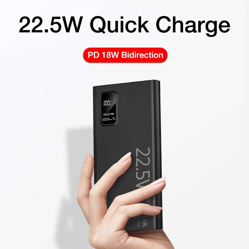 Quick Charge Digital Display 20,000mAh  Powerbank Black