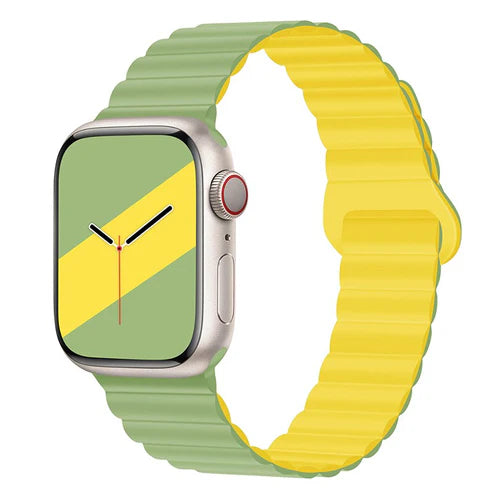 Apple Watch Magnetic Silicone Duo Colour Band 42/44/45mm Black-Yellow