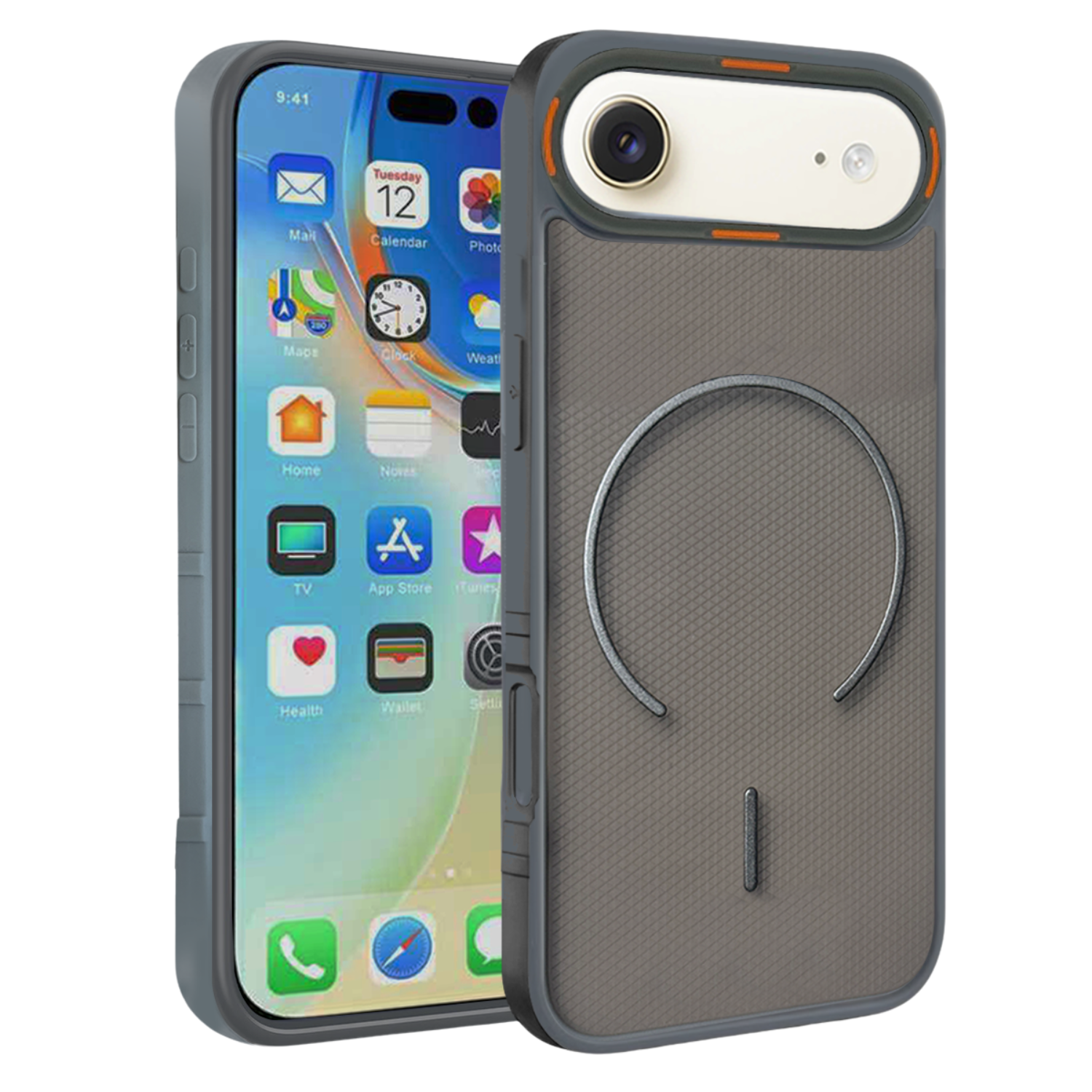 iPhone 17 series Protective Matte Magsafe Shield case - Grey