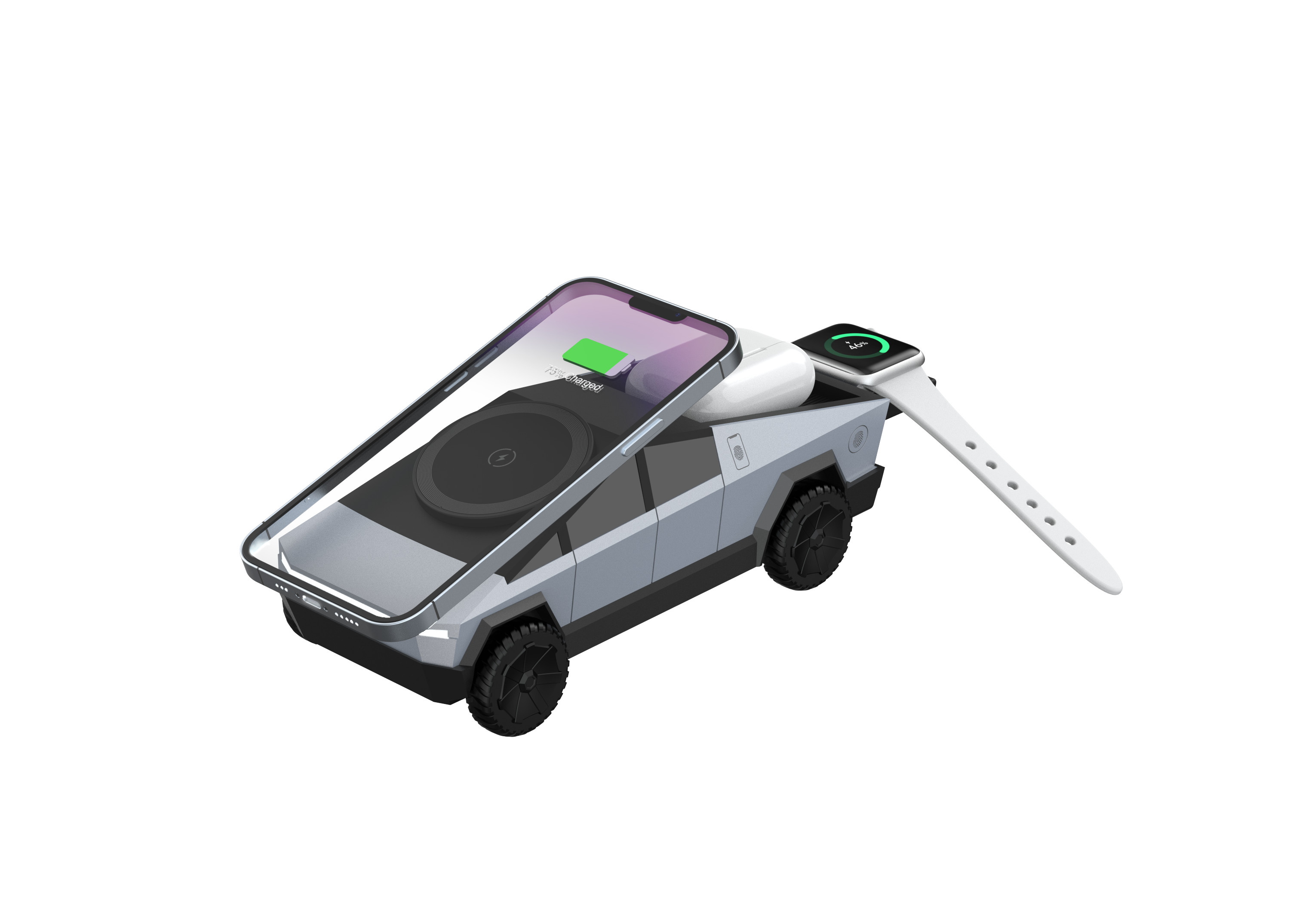 CyberDock 3-in-1 Fast Wireless Charging Station for Phone, Apple Watch & AirPods