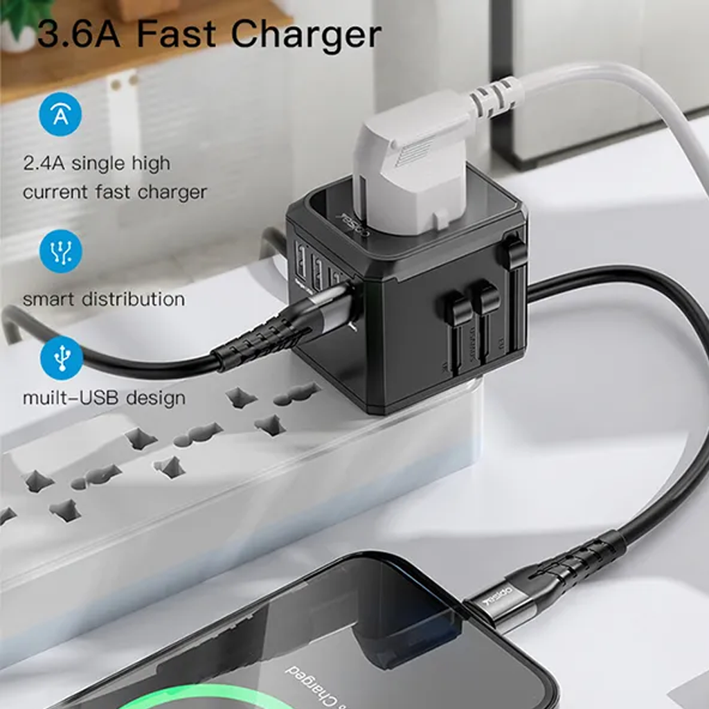 Yesido Universal Travel Adapter for UK/EU/US/AUS