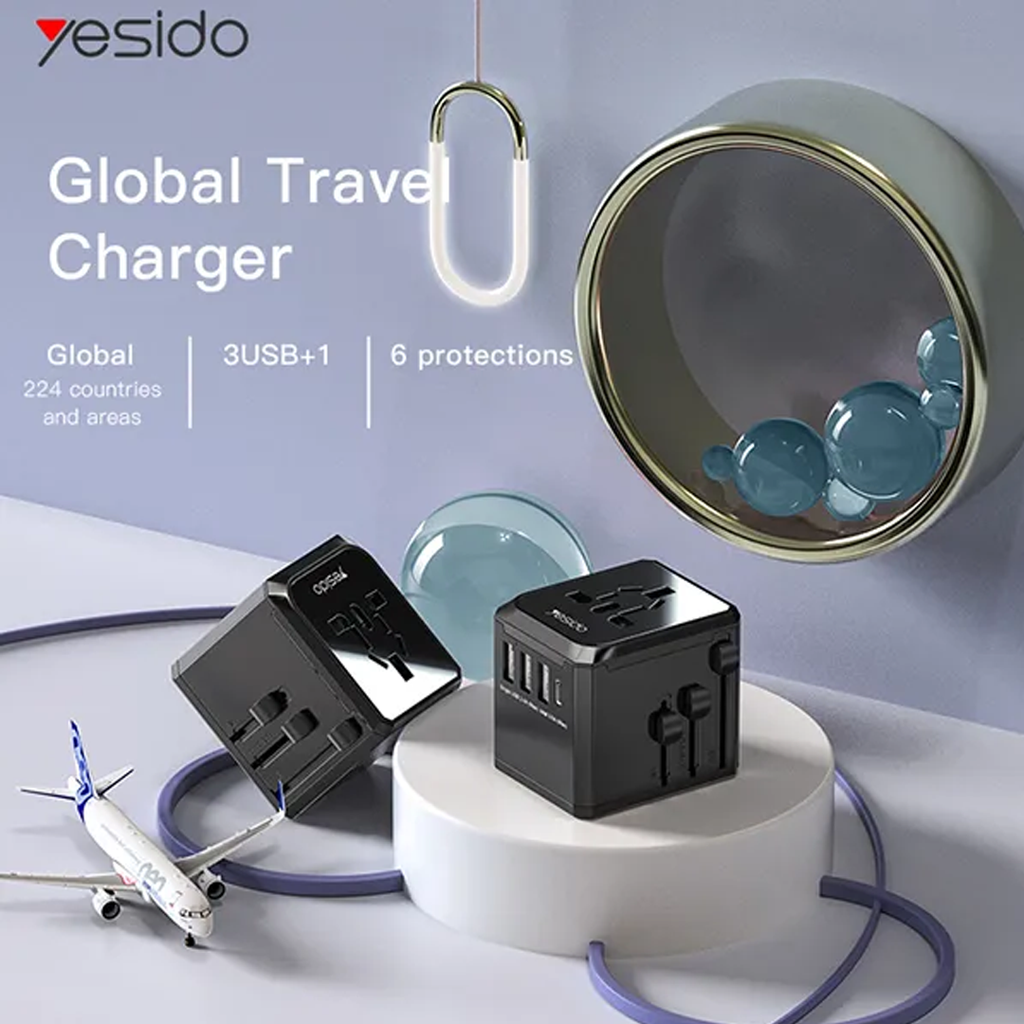 Yesido Universal Travel Adapter for UK/EU/US/AUS