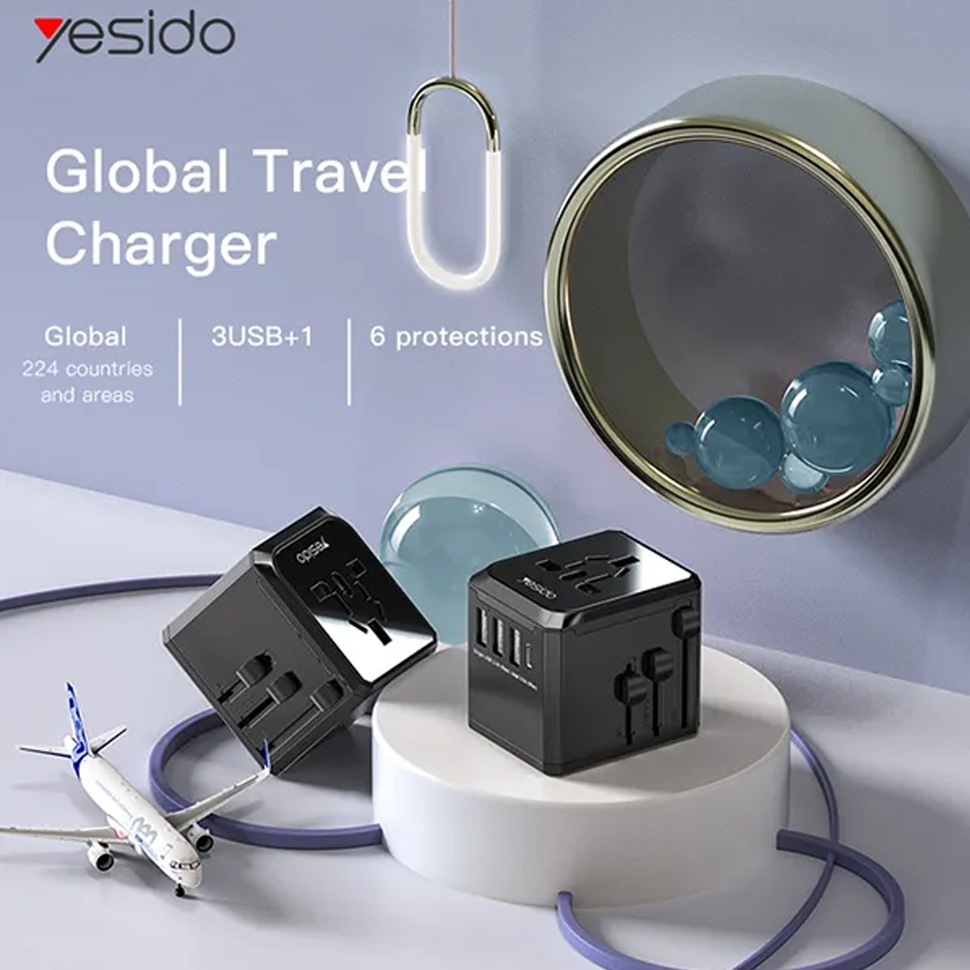 Yesido Universal Travel Adapter for UK/EU/US/AUS