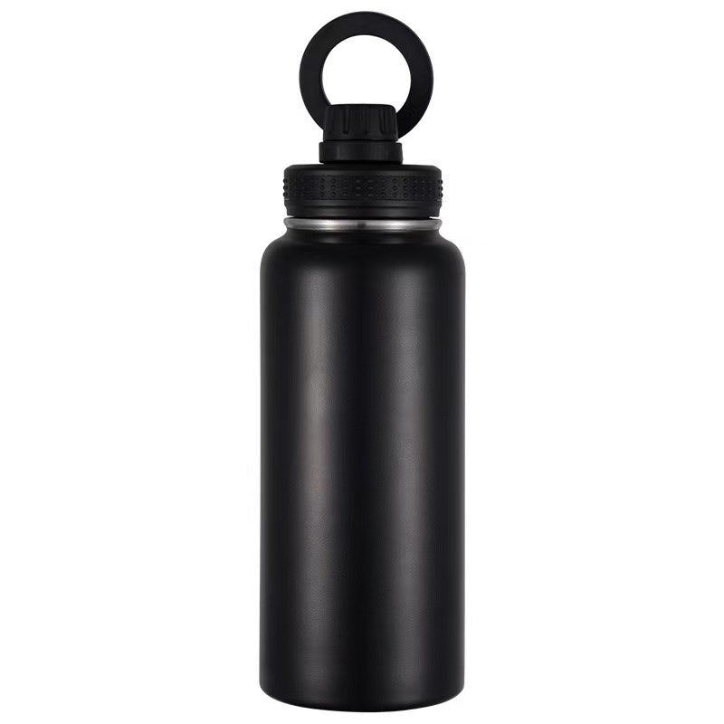 Stainless Steel Gym & Sports Water Bottle with Rotating Phone Holder – 532ml