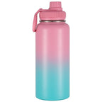 Stainless Steel Gym & Sports Water Bottle with Rotating Phone Holder – 532ml