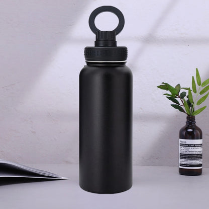 Stainless Steel Gym & Sports Water Bottle with Rotating Phone Holder – 532ml