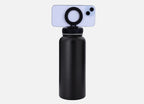 Stainless Steel Gym & Sports Water Bottle with Rotating Phone Holder – 532ml